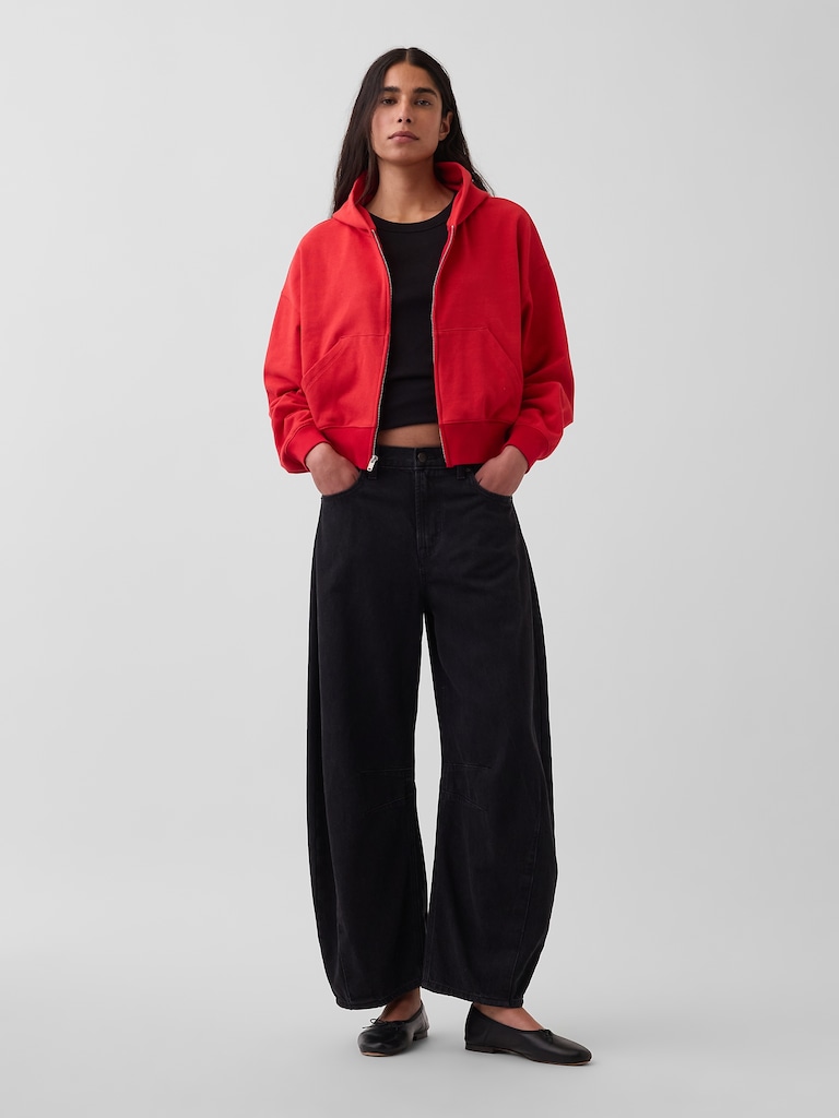 VintageSoft Terry Oversized Wedge Zip Hoodie