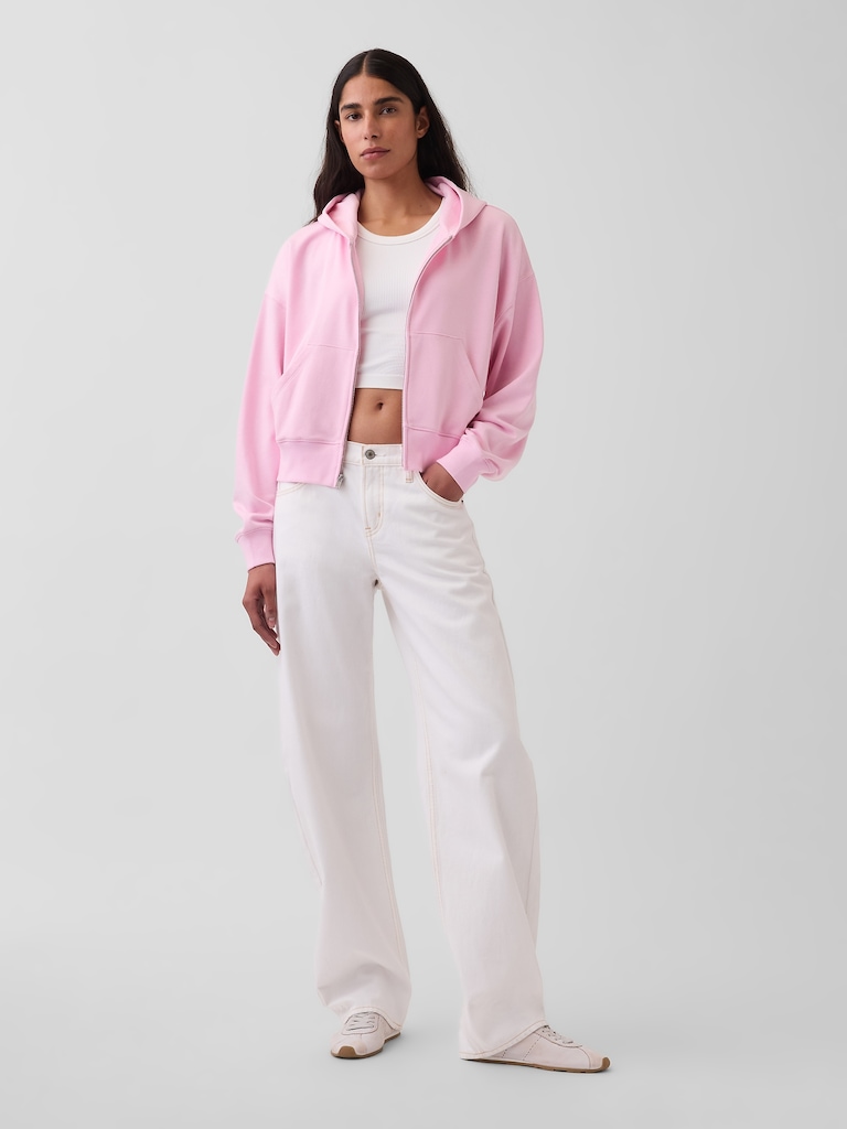 VintageSoft Terry Oversized Wedge Zip Hoodie