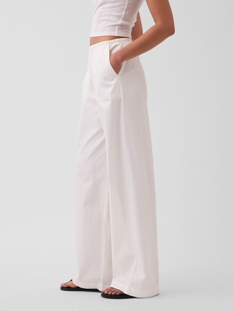 Mid Rise Relaxed Easy Wide-Leg Pants