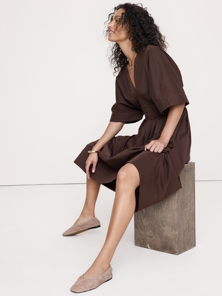 Ruched Suede Ballet Flat
