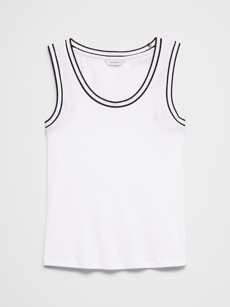 Ribbed Scoop-Neck Tank