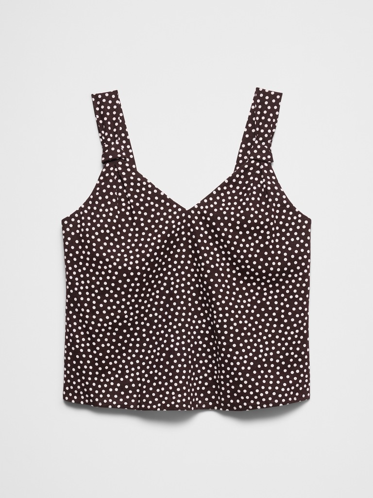 Linen-Blend Knotted Top