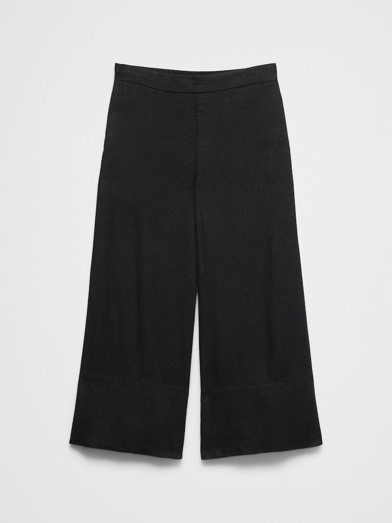 Anyday Wide-Leg High-Rise Linen-Blend Cropped Pant
