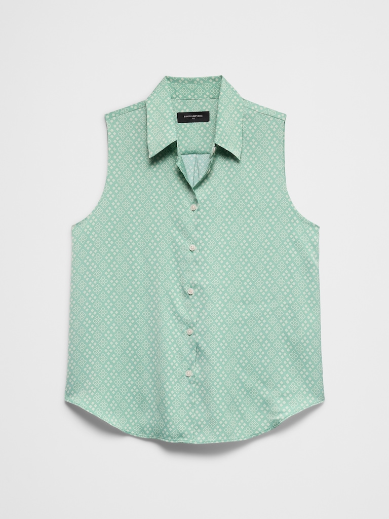 Silky Collared Top