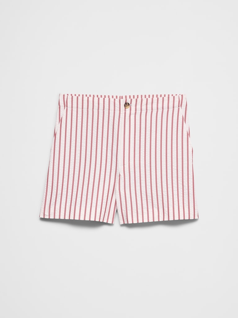 High-Rise Seersucker Short