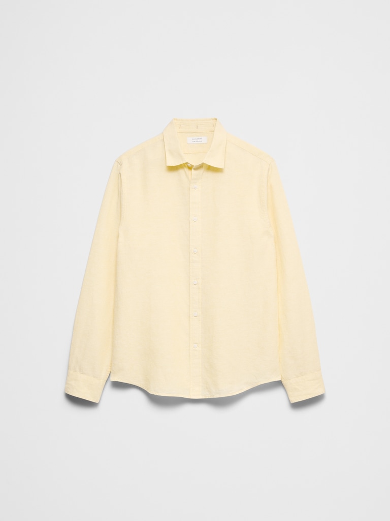 Slim-Fit Linen-Blend Shirt