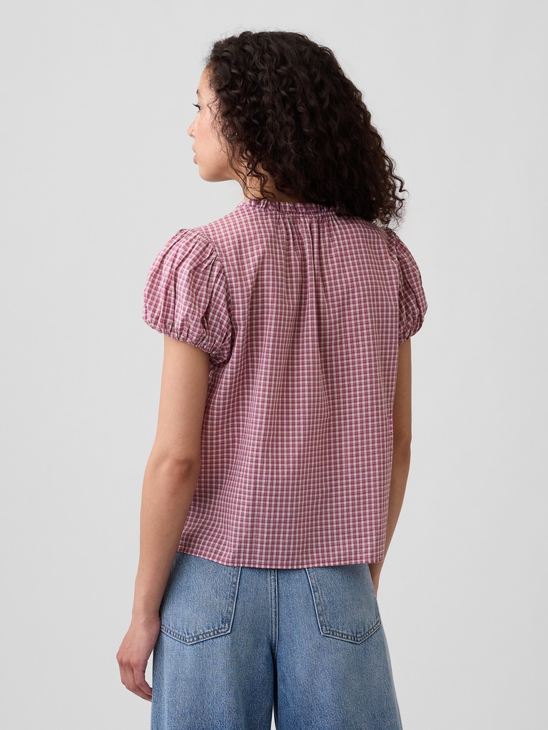 Print Puff Sleeve Top