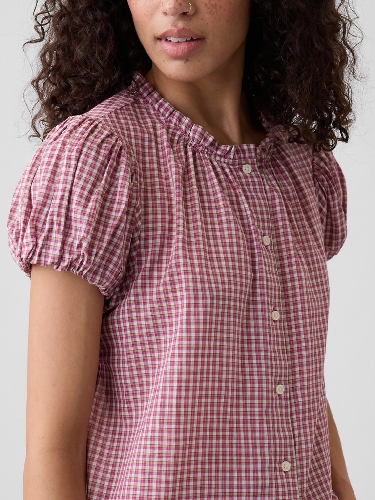 Print Puff Sleeve Top