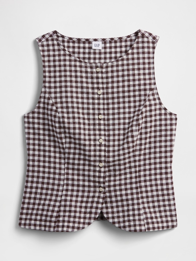 Boatneck Button-Up Top