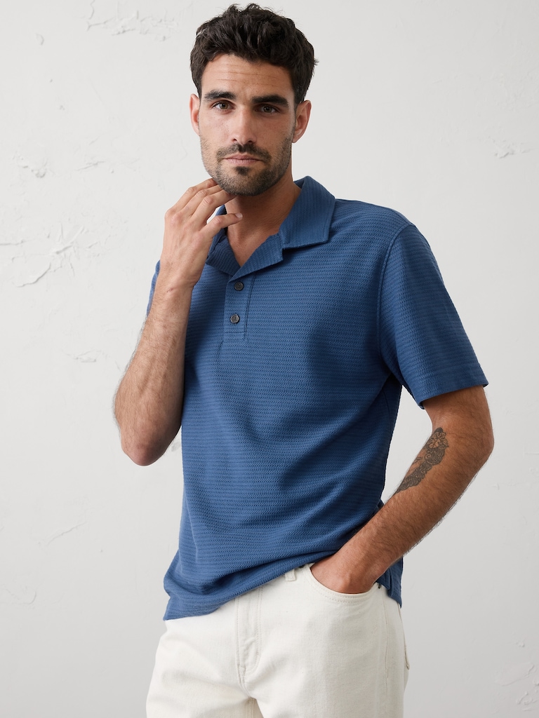 Standard-Fit Textured Polo