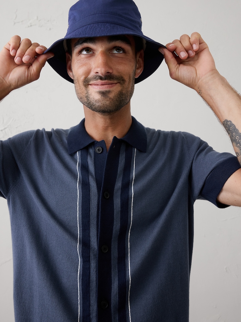 Border Striped Sweater Polo