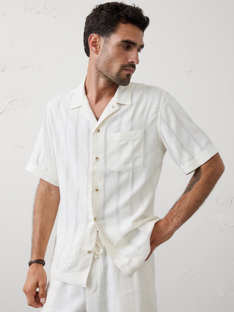 Standard-Fit Seersucker Resort Shirt