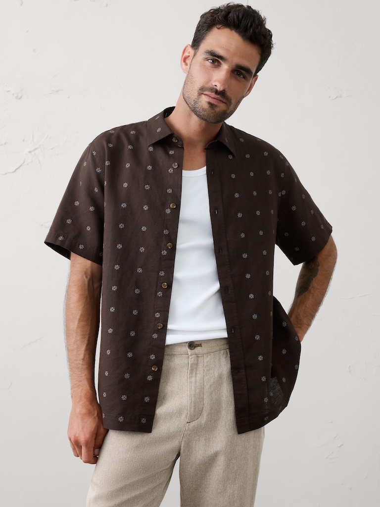 Standard-Fit Linen-Blend Shirt