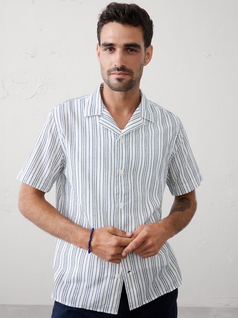 Standard-Fit Textured Resort Shirt