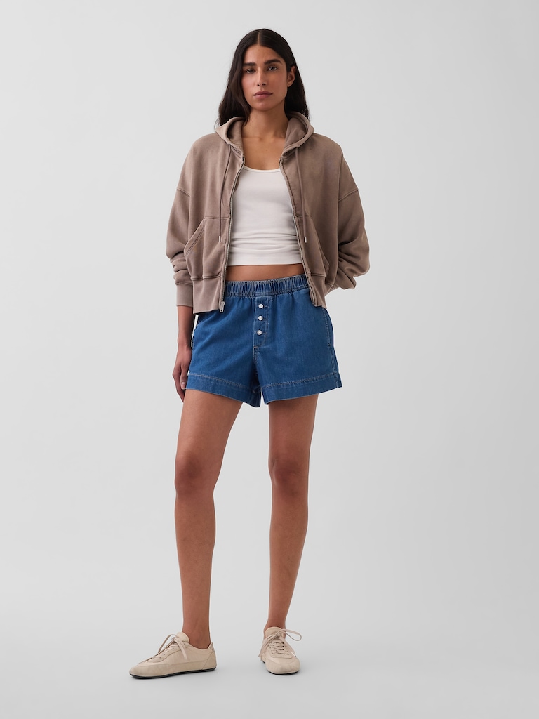 Mid Rise UltraSoft Denim Boxer Shorts