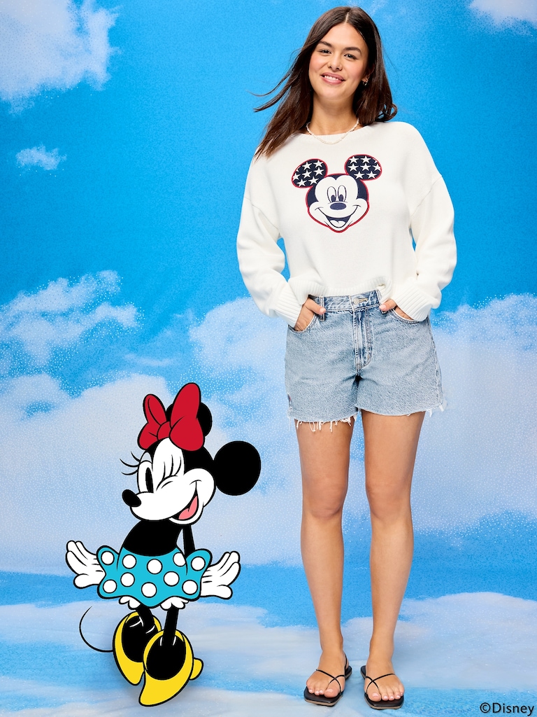 Old Navy x Disney Minnie Mouse High-Waisted OG Jean Cut-Off Shorts-- 4-inch inseam for Women