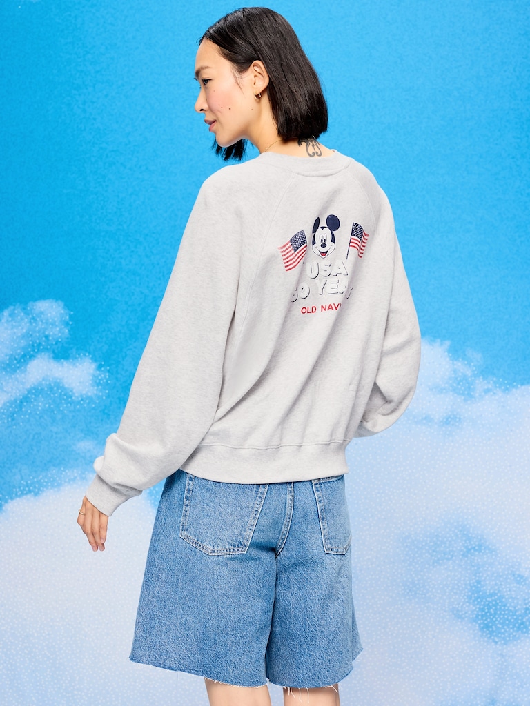 Old Navy x Disney Mickey Mouse Oversized Graphic Raglan Sweatshirt for Women