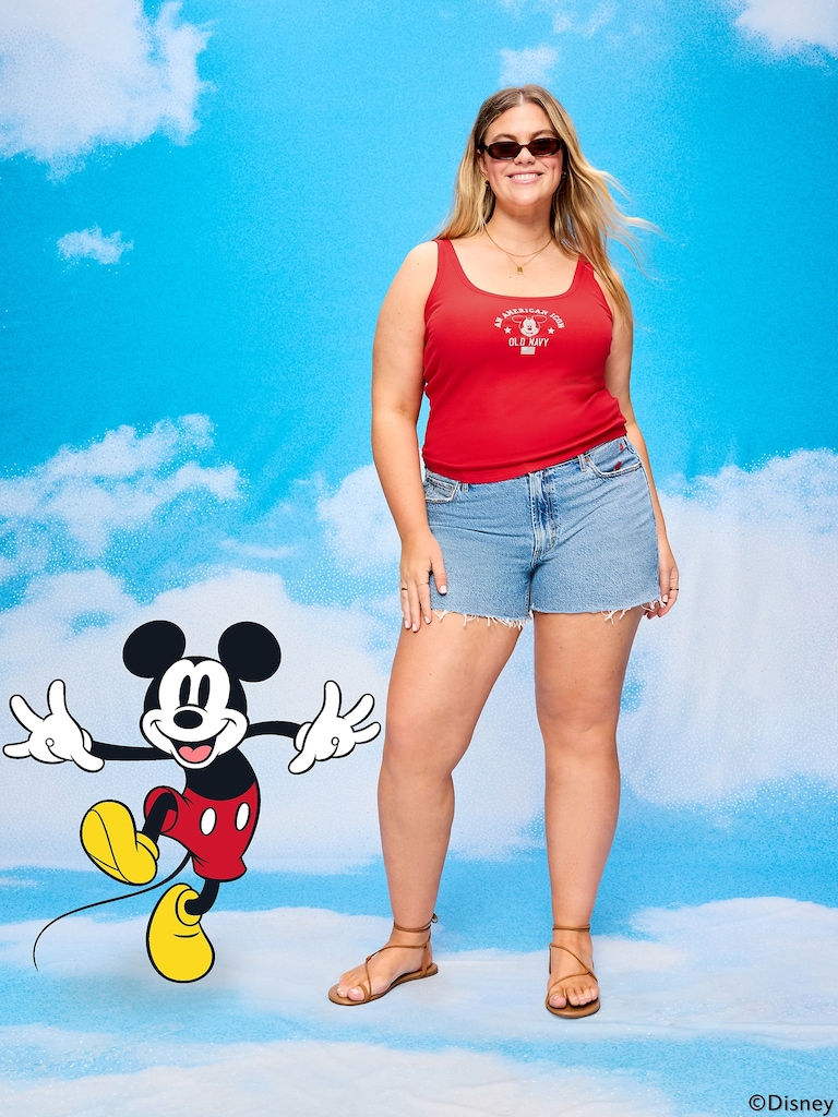 Old Navy x Disney Mickey Mouse Ribbed Scoop-Neck Tank Top for Women