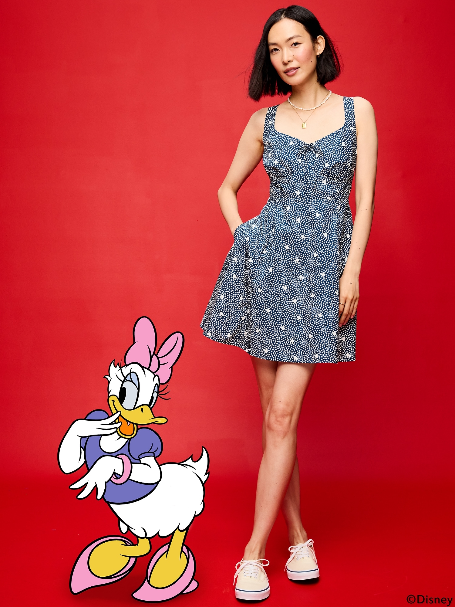 Old Navy x Disney Mickey Mouse Fit & Flare Cami Mini Dress for