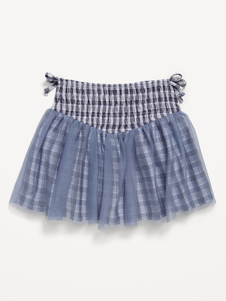 Western Smocked Tulle Skirt for Toddler Girls