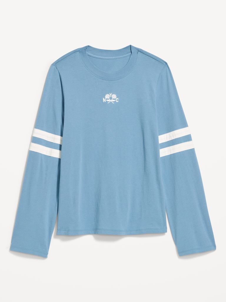 T-shirt passe-partout à imprimé à manches longues