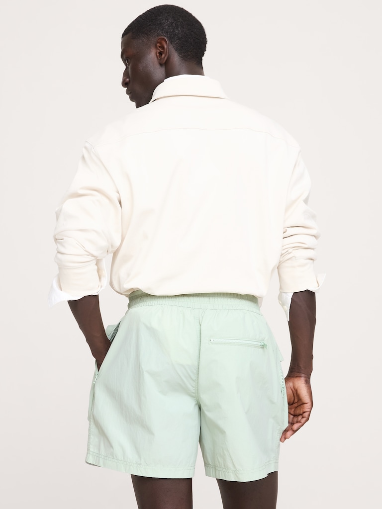 6" Nylon Multi-Pocket Pull-On Short