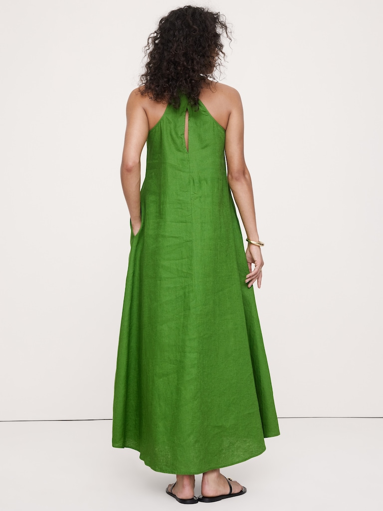 Linen Halter Maxi Dress