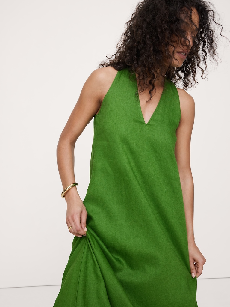 Linen Halter Maxi Dress