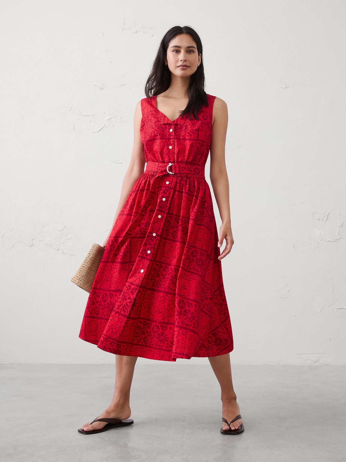 Poplin Knee-Length Dress