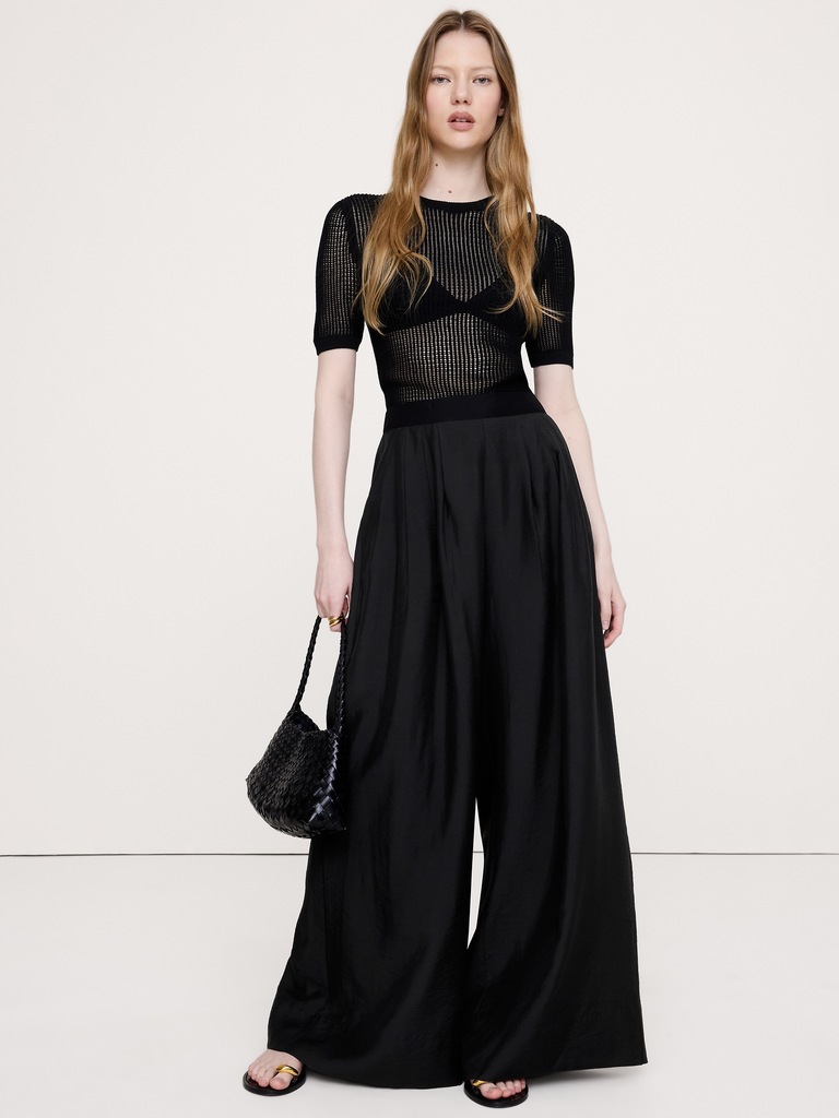 High-Rise Wide-Leg TENCEL™-Nylon Palazzo Pant