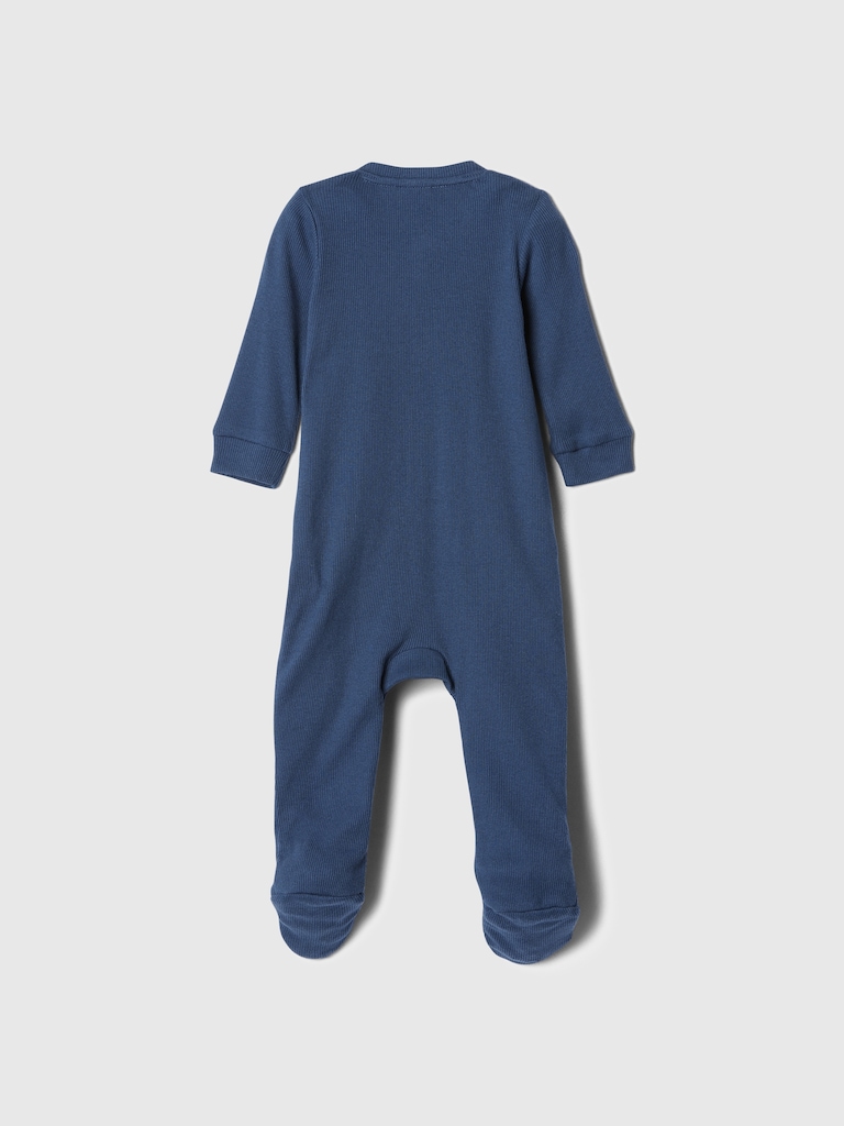 Baby Ribbed Two-Way Zip One-Piece