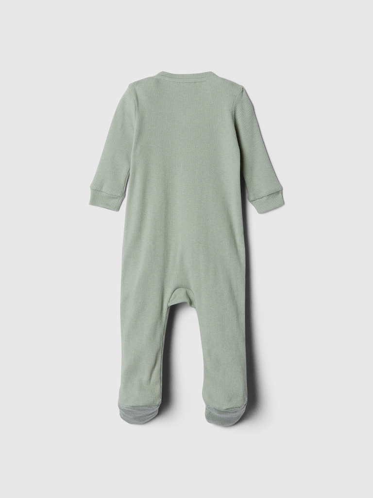 Baby Ribbed Two-Way Zip One-Piece