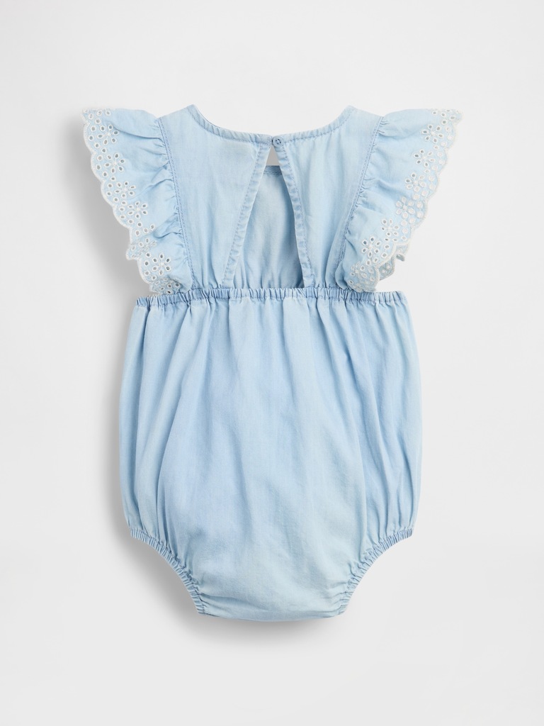 Baby Eyelet Chambray Romper