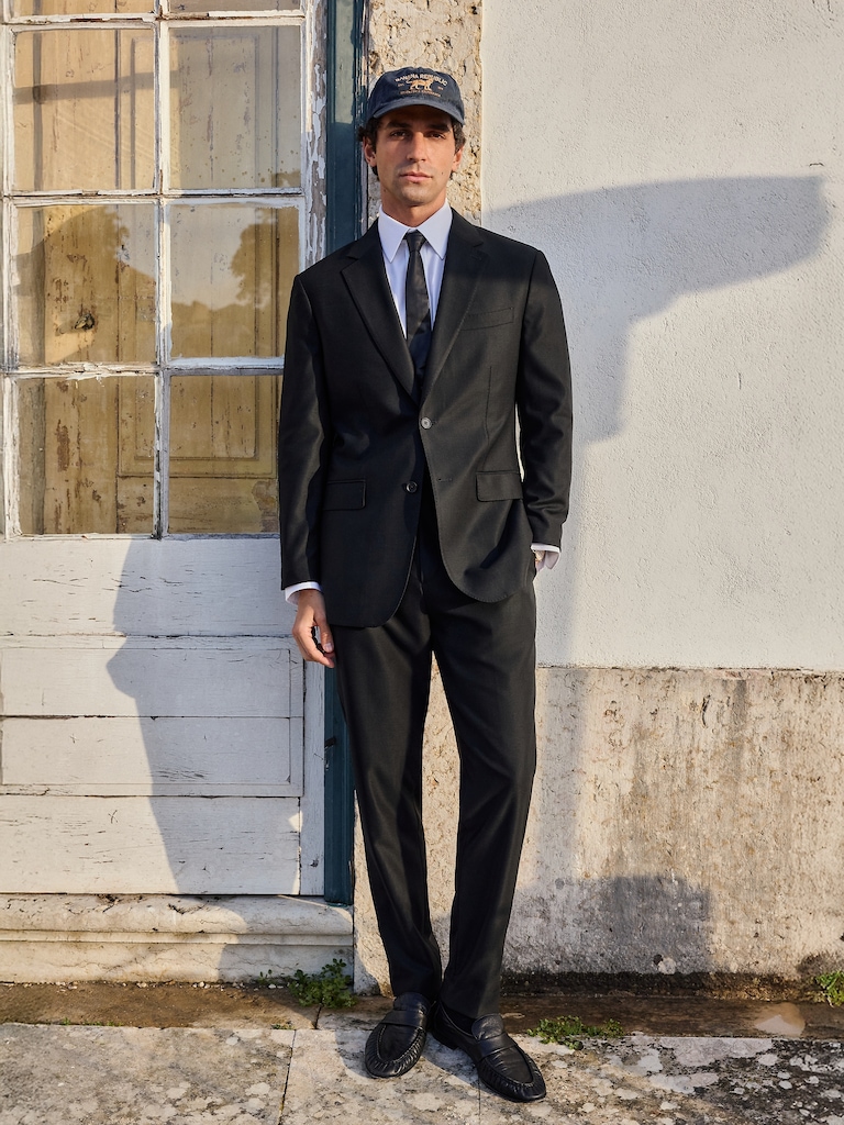 Pantalon en tissu panama italien signature