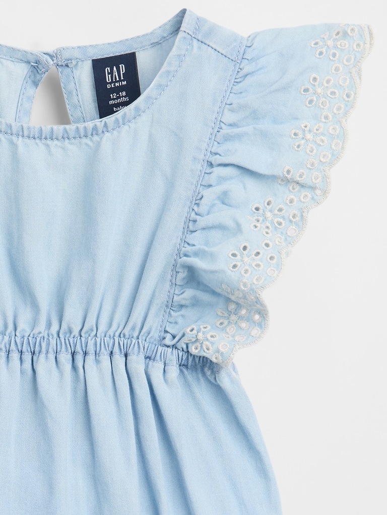 Baby Eyelet Chambray Romper