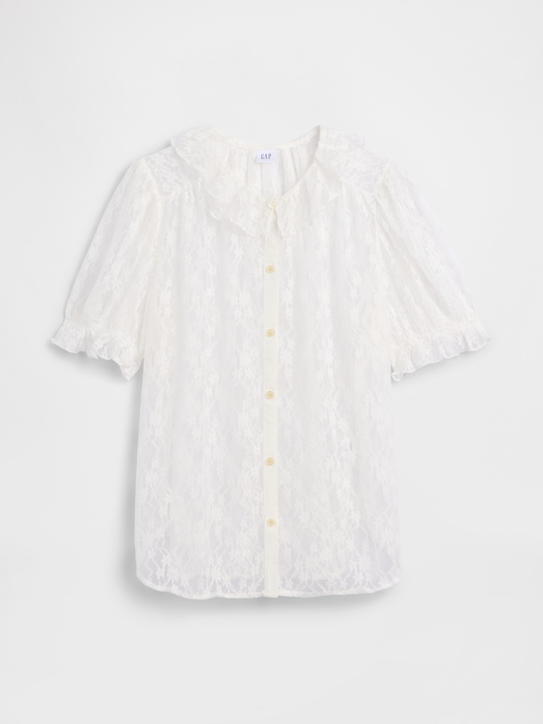 Relaxed Lace Ruffle Top