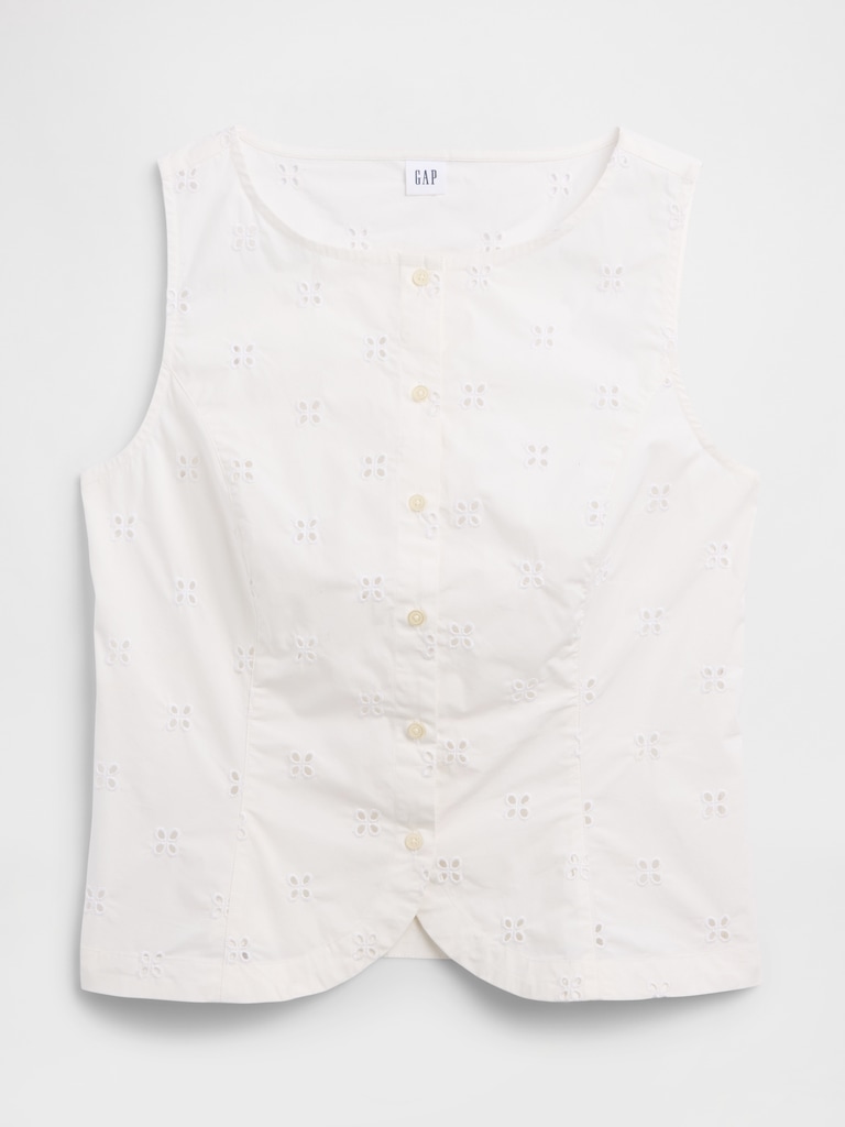 Boatneck Button-Up Top