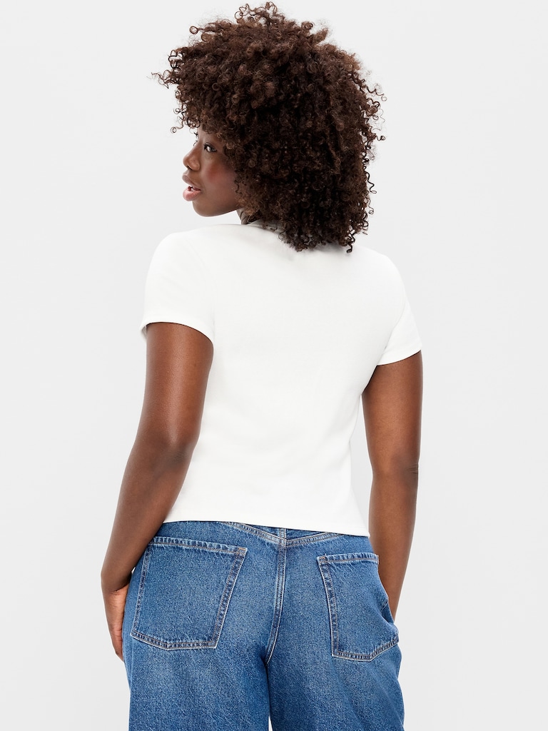 T-shirt moulant à imprimé