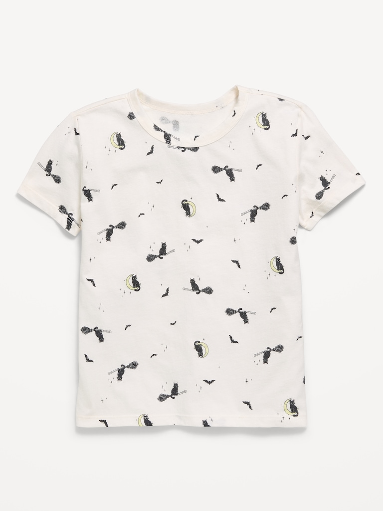 T-shirt ultra-doux à manches courtes à motif pour fille