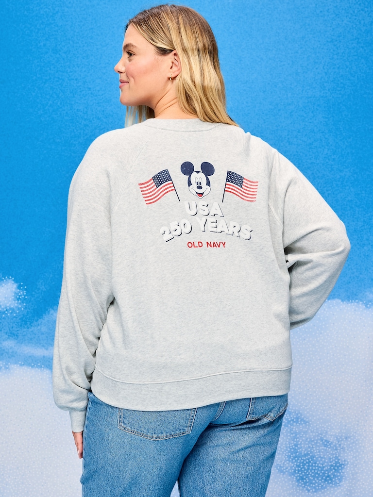 Old Navy x Disney Mickey Mouse Oversized Graphic Raglan Sweatshirt for Women