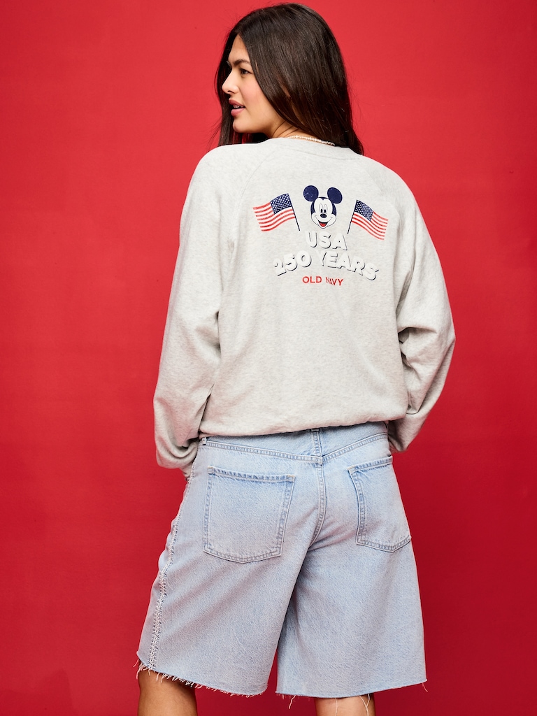 Old Navy x Disney Mickey Mouse Oversized Graphic Raglan Sweatshirt for Women