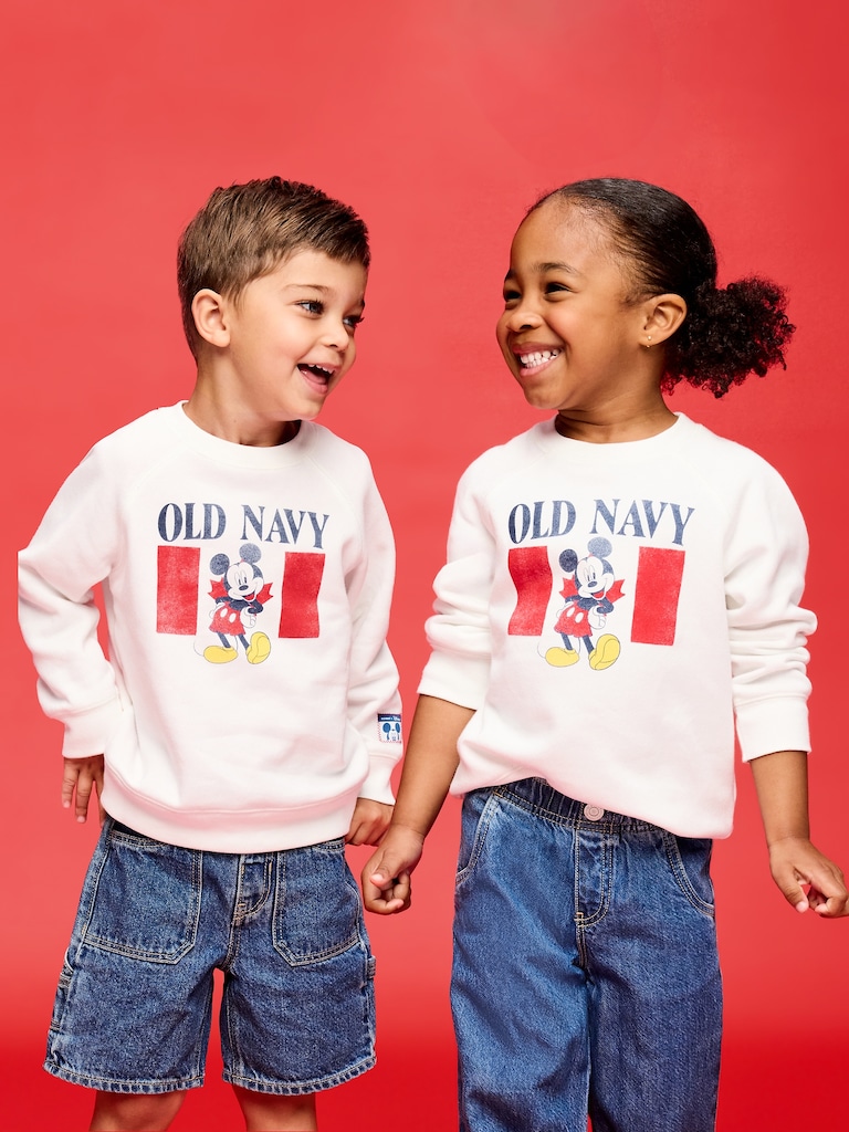 Chandail en coton ouaté surdimensionné ras du cou Mickey Mouse Old Navy x Disney unisexe pour tout-petit