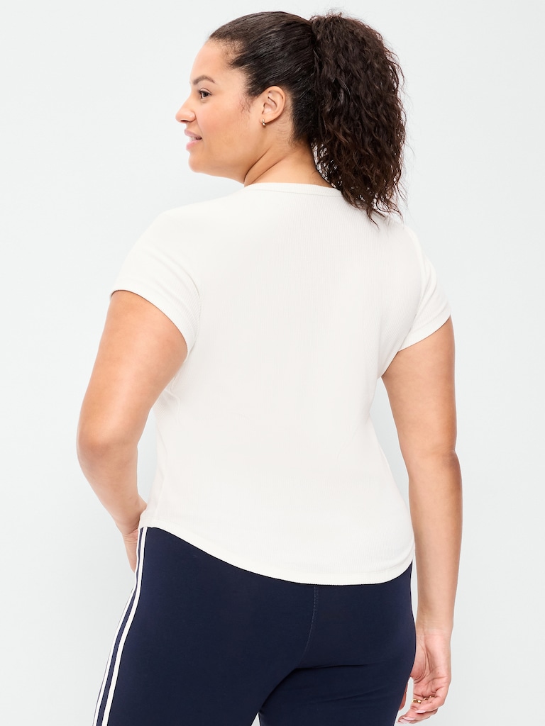 Fitted Crew-Neck Ribbed T-Shirt