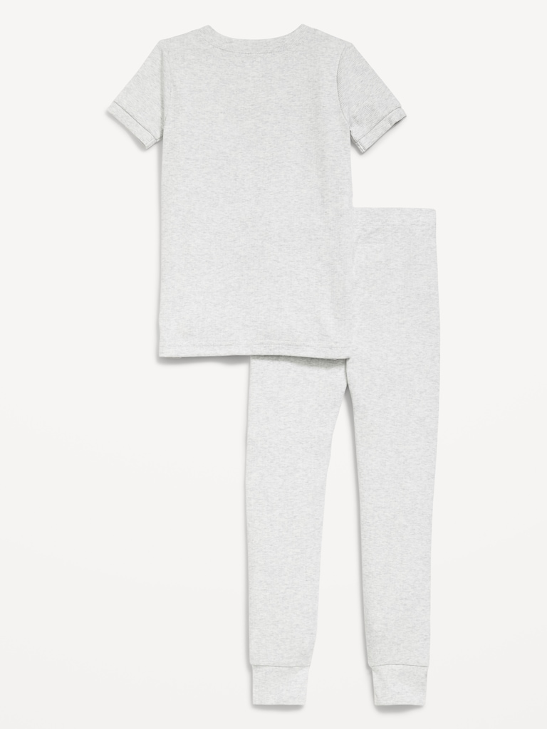 Snug-Fit Ribbed Pajama Set for Toddler & Baby