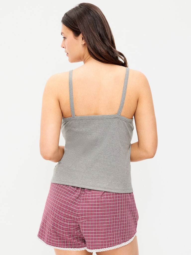 Button-Front Cami Tank Top
