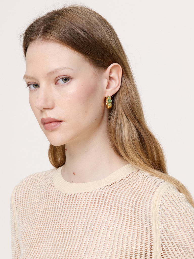 Stone Studded Hoops