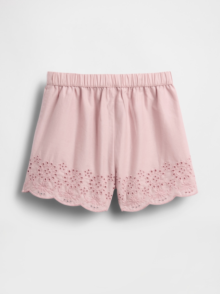 Baby & Toddler Eyelet Hem Pull-On Shorts