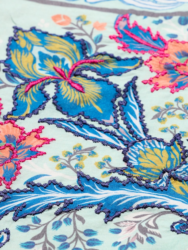 Embroidered Cotton Scarf by Vismaya