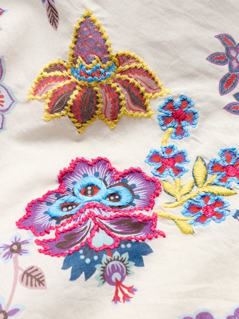 Embroidered Cotton Scarf by Vismaya