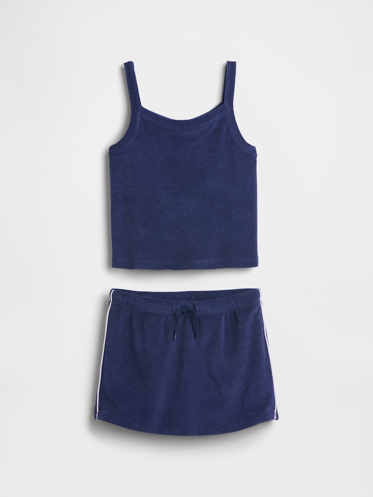 Kids Towel Terry Skort Outfit Set